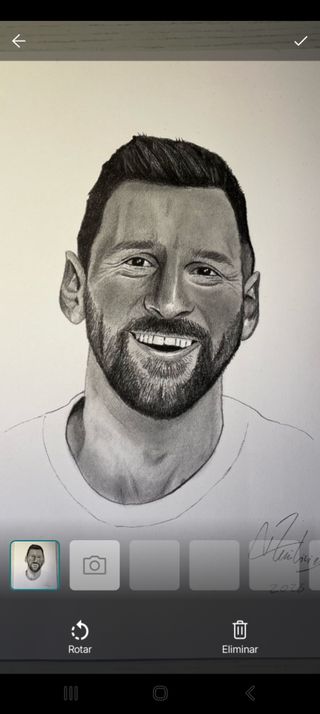 Retrato a lápiz de Messi