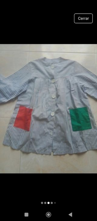 2 batas escolares rayas azul. Talla 3 años