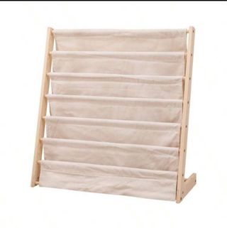 Librería infantil madera-tela beige