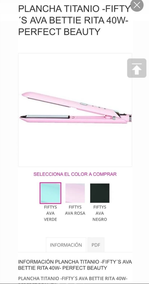 Plancha pelo fifty's Bette rosa