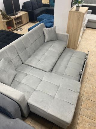 Sofá cama matrimonio + arcón y respaldo reclinable