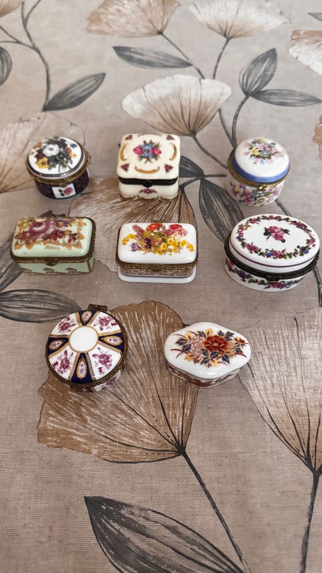 Lote de 8 Cajitas Porcelana Vintage