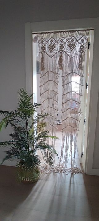 Cortina separador ambientes macramé boho - nueva