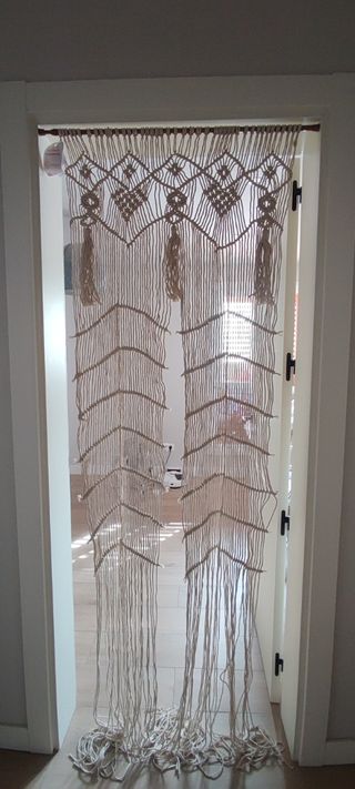 Cortina separador ambientes macramé boho - nueva