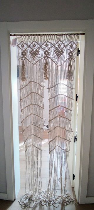Cortina separador ambientes macramé boho - nueva