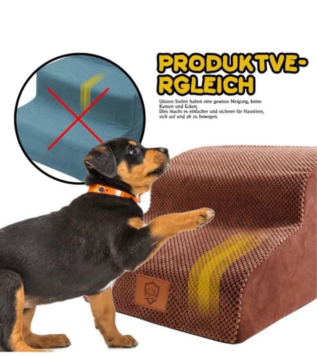 Escalera 2 Peldaños Mascotas Marrón