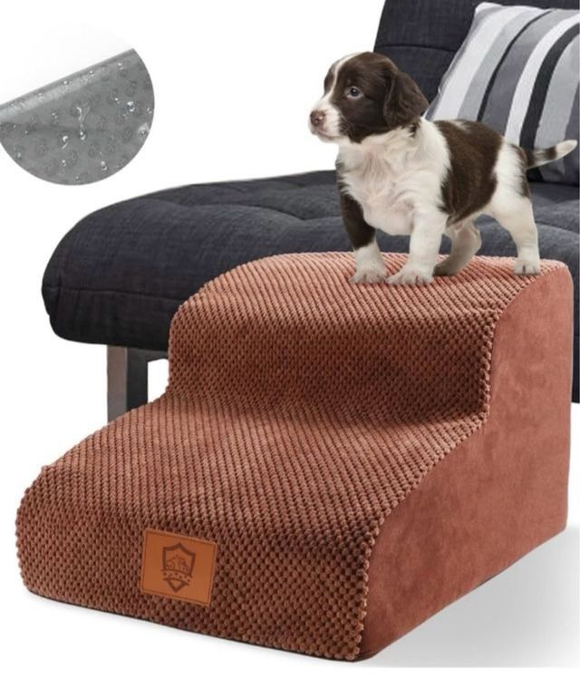 Escalera 2 Peldaños Mascotas Marrón