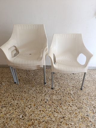 4 Sillas terraza jardín - Blanco