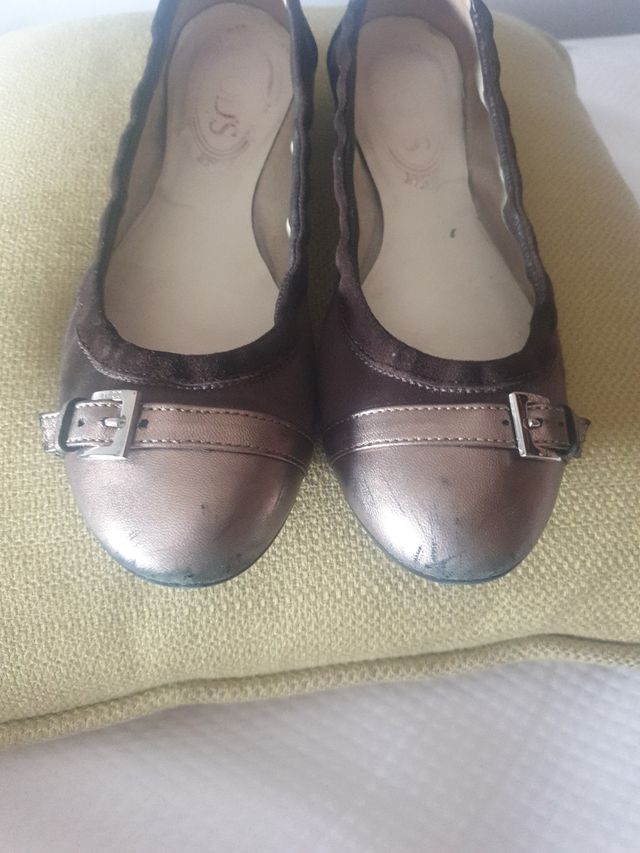 Bailarinas Tod's Marrón-Plata