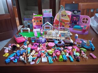 Lote Polly Pocket: Casa, Barco & Accesorios