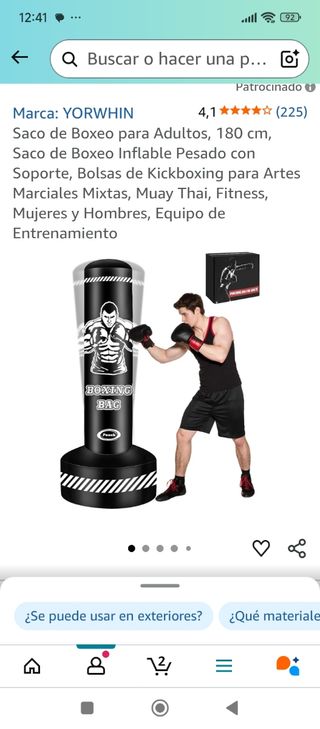 Saco boxeo inflable Punch