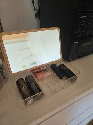 Organizador maquillaje bambú