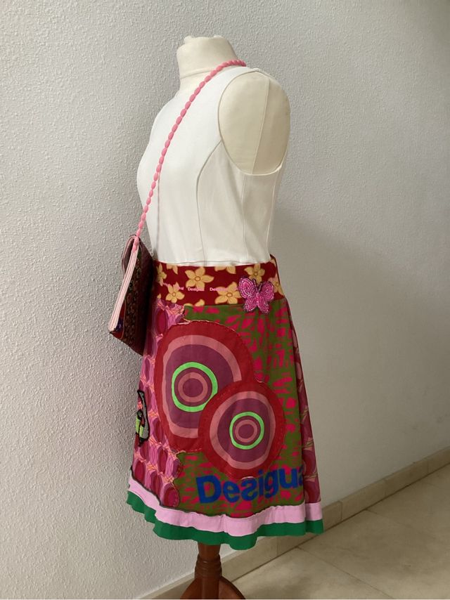 Falda y bolso Desigual multicolor