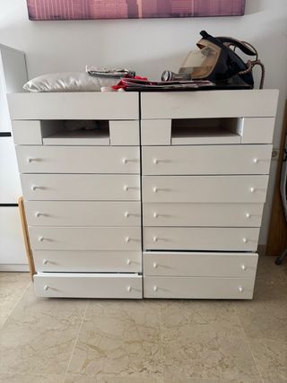 2 Cajoneras Blancas - Muebles Dormitorio