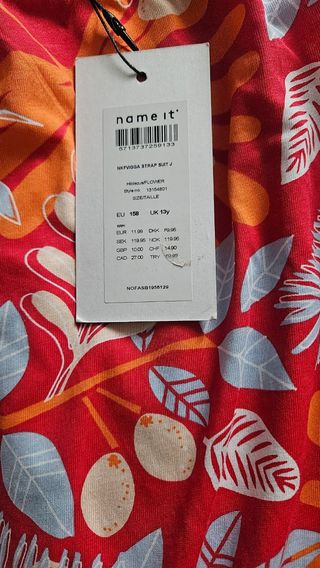 Mono rojo y naranja estampado
