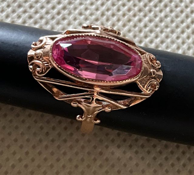 Anello Oro Rosa 14k con Rubino
