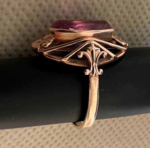 Anello Oro Rosa 14k con Rubino