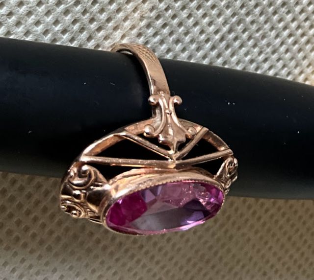 Anello Oro Rosa 14k con Rubino
