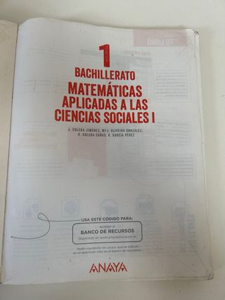 Matemáticas aplicadas a las Ciencias Sociales I.