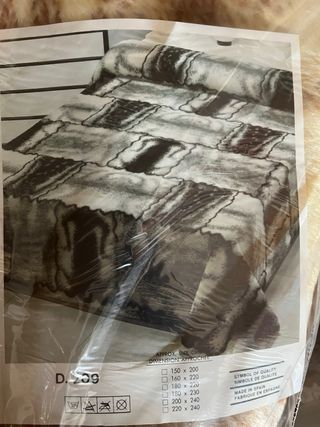 2 Mantas Pelo Cama 90 - Beige