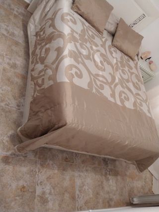 Edredón satén beige - Cama doble