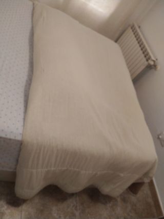 Edredón satén beige - Cama doble