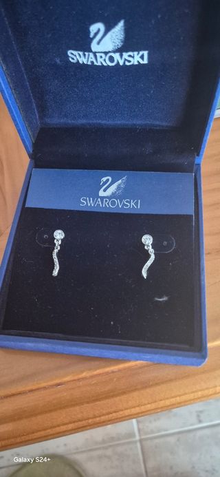 Conjunto Swarovski Plata - Collar y Pendientes