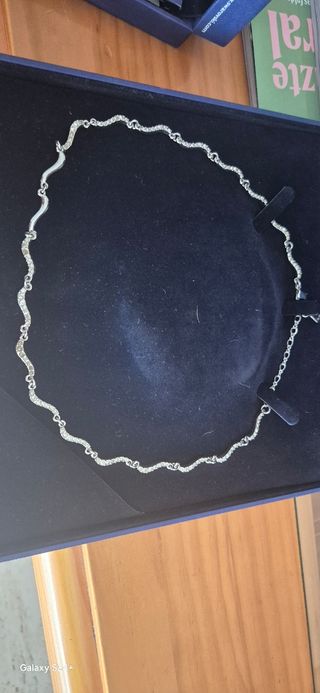 Conjunto Swarovski Plata - Collar y Pendientes