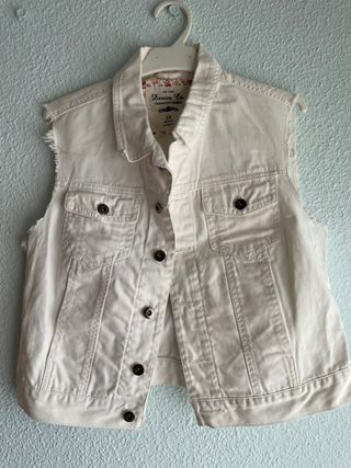 Chaleco vaquero blanco Denim talla s-m 