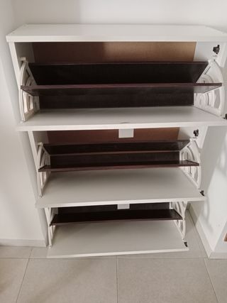 Zapatero 3 cajones blanco