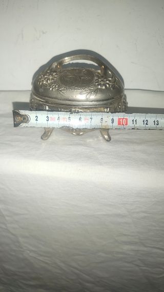 Antiguo joyero joyas francesa estaño zinc 1900