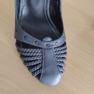 Zapatos mujer de piel azul - tacón alto