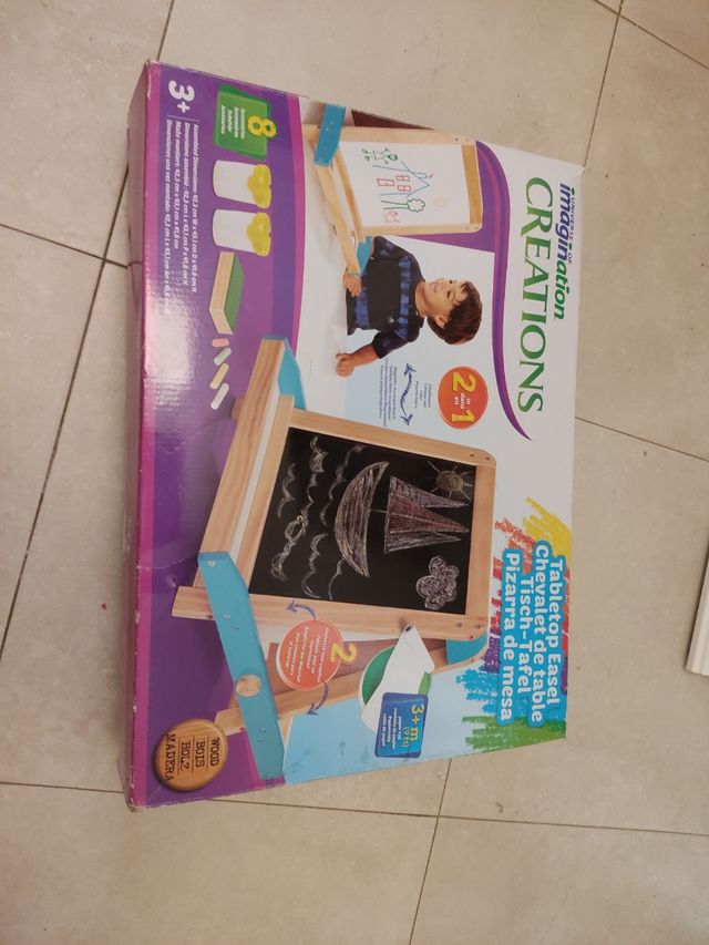 Pizarra caballete infantil 2 en 1