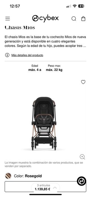 Cybex Mios - Cochecito bebé - Capazo