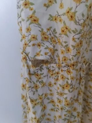 Vestido largo flores blanco-amarillo