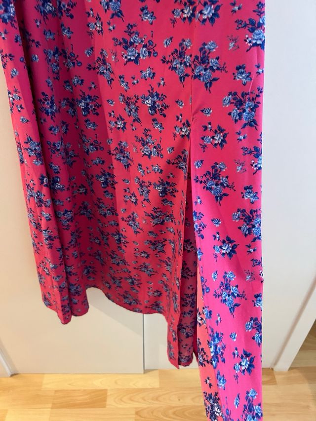 Vestido midi de manga corta talla L