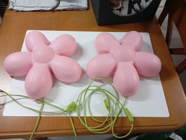 2 LAMPARAS FLOR ROSA IKEA