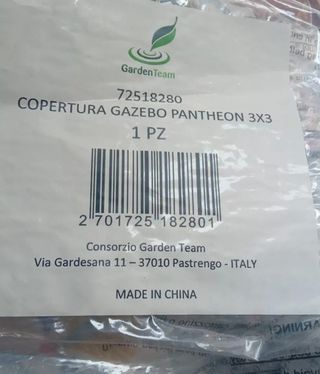 telo per gazebo esterno nuovo con imballaggio
