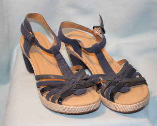 Sandalias plataforma azul marino - 42