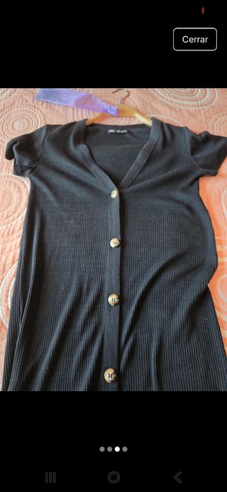 Vestido Zara negro midi