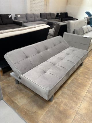 Sofá cama barato de 2 plazas – color gris elegante