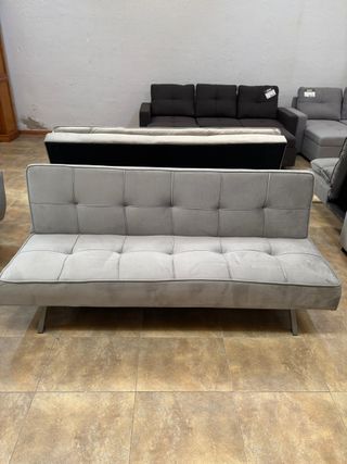 Sofá cama barato de 2 plazas – color gris elegante