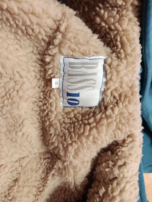 Cazadora pana marrón con capucha 12 años..