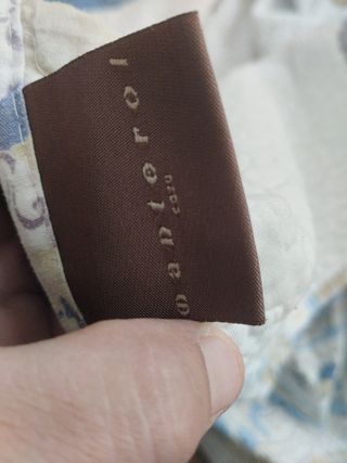 Trapunta matrimoniale beige e blu