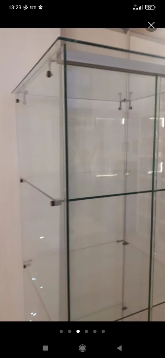 Vitrina expositora de cristal