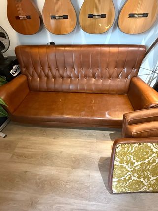 Sofá cuero vintage marrón