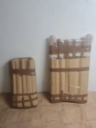 Cuna madera antigua plegable