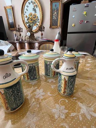 Set spezie porcellana dipinte a mano