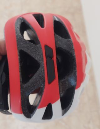 Casco bici Rockrider blanco-rojo