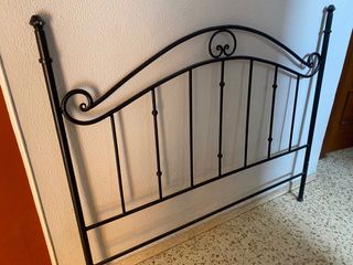 Cabecero cama 135cm metal negro